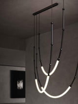 Modern Leda Geometric LED Chandelier with Flexible Necklace Design for Dining Room