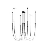 Modern Leda Geometric LED Chandelier with Flexible Necklace Design for Dining Room