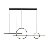Modern Linear Circles LED Chandelier Stepless Dimmable Pendant Light for Dining Room
