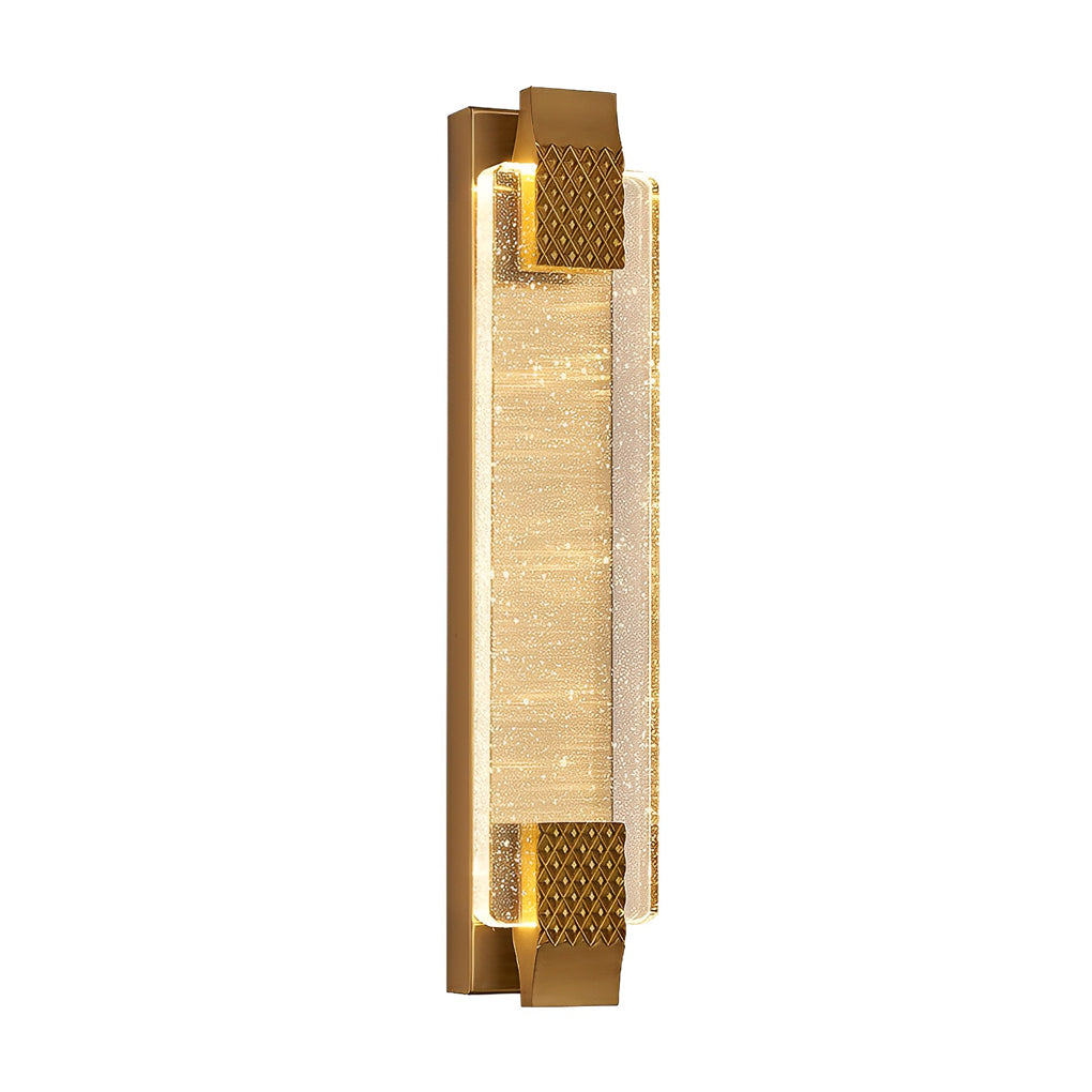 Modern Linear Crystal Bubble LED Wall Sconce with 3 Color Dimming for Bedroom Gold and Black