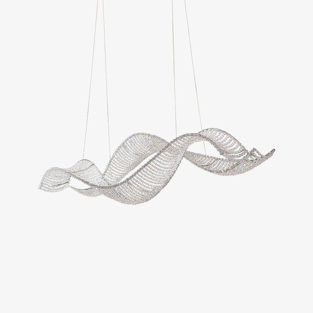 Modern Linear Crystal Chandelier Luxury LED Island Light for Dining Room