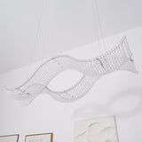 Modern Linear Crystal Chandelier Luxury LED Island Light for Dining Room