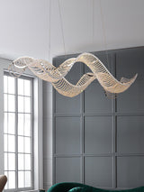 Modern Linear Crystal Chandelier Luxury LED Island Light for Dining Room