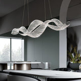 Modern Linear Crystal Chandelier Luxury LED Island Light for Dining Room