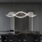 Modern Linear Crystal Chandelier Luxury LED Island Light for Dining Room