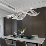 Modern Linear Crystal Chandelier Luxury LED Island Light for Dining Room