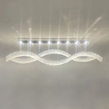 Modern Linear Crystal Chandelier Luxury LED Island Light for Dining Room