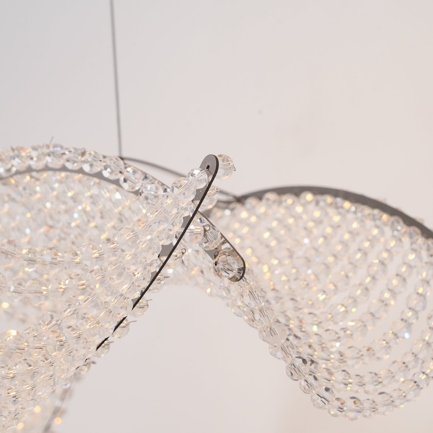 Modern Linear Crystal Chandelier Luxury LED Island Light for Dining Room
