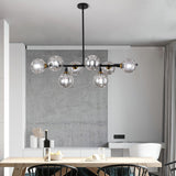 Modern Linear Glass Crown Chandelier for Dining Room and Kitchen Island Lighting