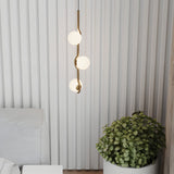 Modern Linear Glass Globe Chandelier Lighting for Kitchen Island in Black or Gold Finish
