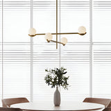 Modern Linear Glass Globe Chandelier Lighting for Kitchen Island in Black or Gold Finish