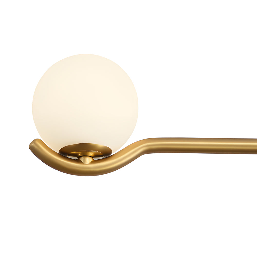 Modern Linear Glass Globe Chandelier Lighting for Kitchen Island in Black or Gold Finish