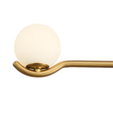 Modern Linear Glass Globe Chandelier Lighting for Kitchen Island in Black or Gold Finish