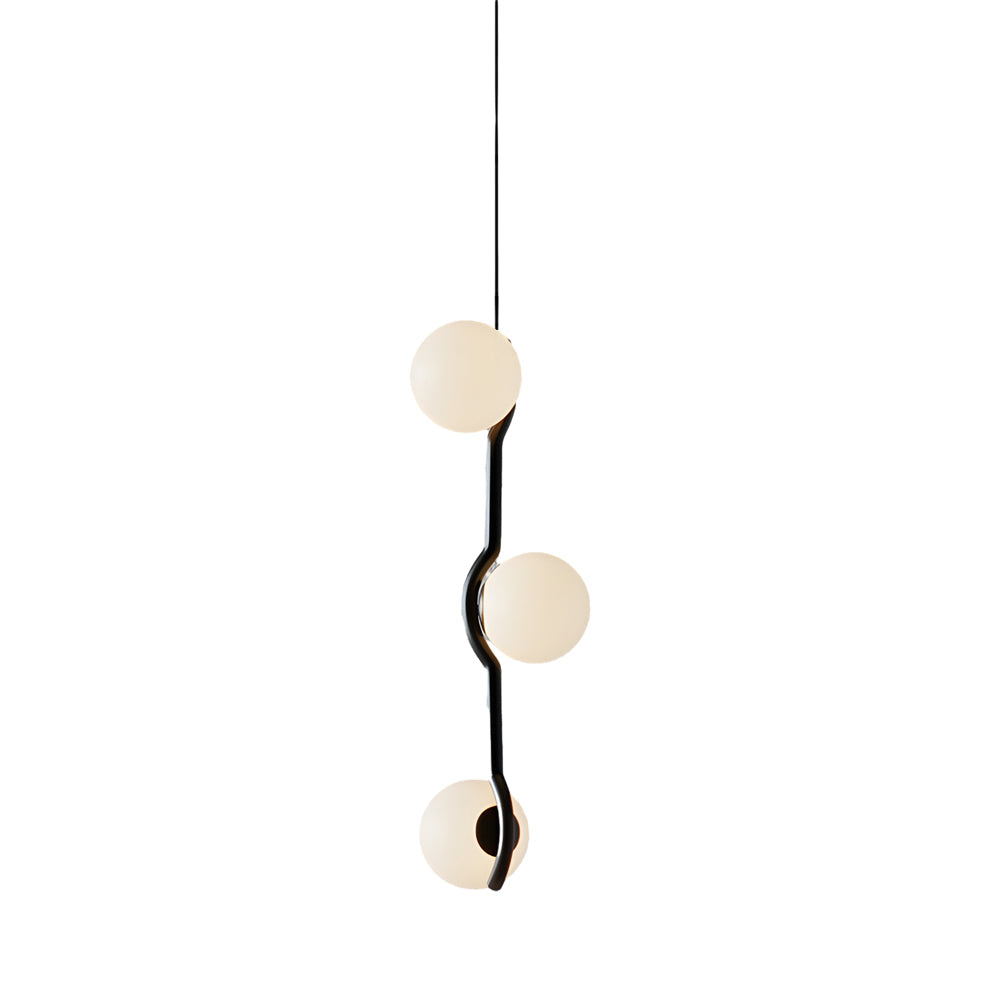 Modern Linear Glass Globe Chandelier Lighting for Kitchen Island in Black or Gold Finish