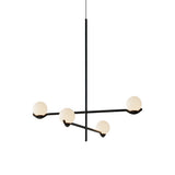 Modern Linear Glass Globe Chandelier Lighting for Kitchen Island in Black or Gold Finish