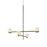 Modern Linear Glass Globe Chandelier Lighting for Kitchen Island in Black or Gold Finish