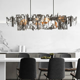 Modern Linear Hollow LED Hardware Chandelier for Dining Room and Kitchen Island
