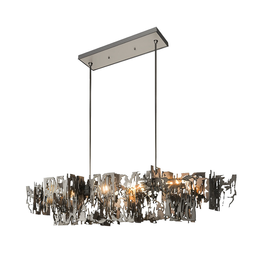 Modern Linear Hollow LED Hardware Chandelier for Dining Room and Kitchen Island