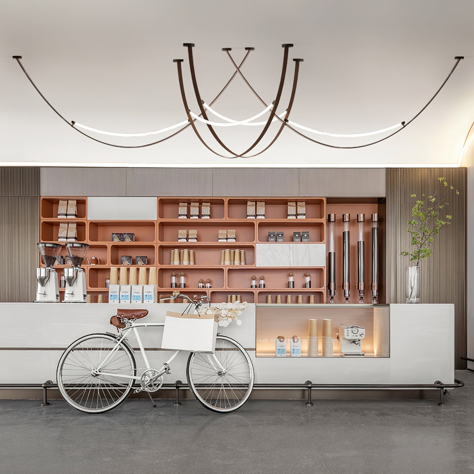 Modern Linear Leather Belt Pendant Light LED Minimalist Ceiling Hanging Lamp