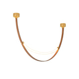 Modern Linear Leather Belt Pendant Light LED Minimalist Ceiling Hanging Lamp