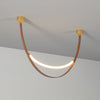 Modern Linear Leather Belt Pendant Light LED Minimalist Ceiling Hanging Lamp