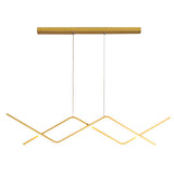 Modern Linear LED Chandelier Adjustable 3 Step Dimming Island Hanging Lamp for Bar and Dining Area