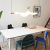 Modern Linear LED Dining Room Chandelier Electroplated Aluminum Strip Pendant Light