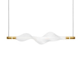 Modern Linear LED Dining Room Chandelier Electroplated Aluminum Strip Pendant Light