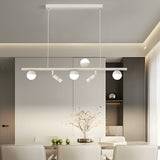Modern Linear LED Dining Room Chandelier Nordic Strip Pendant Light with Three Color Dimming
