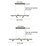 Modern Linear LED Dining Room Chandelier Nordic Strip Pendant Light with Three Color Dimming