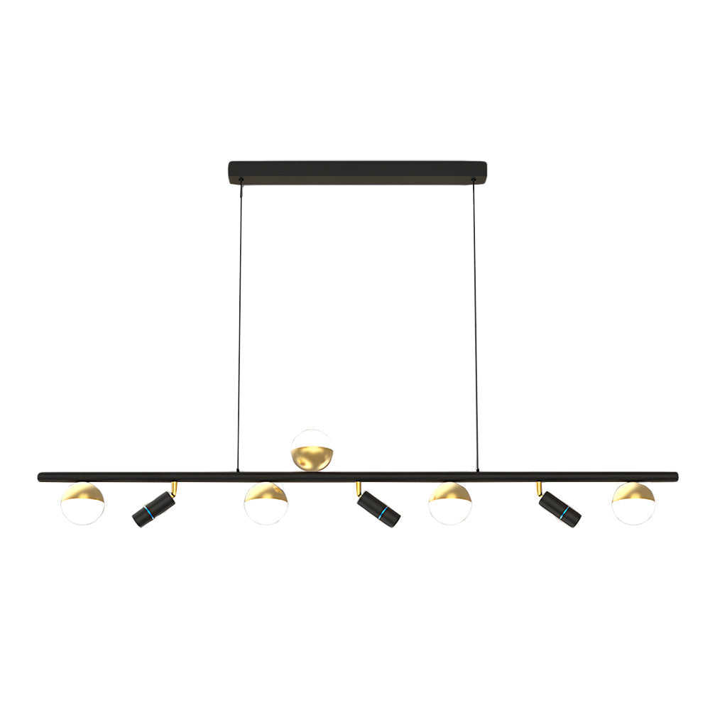 Modern Linear LED Dining Room Chandelier Nordic Strip Pendant Light with Three Color Dimming