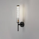 Modern Linear LED Glass Wall Sconce Brass and Black Finish Vanity Light for Indoor Spaces