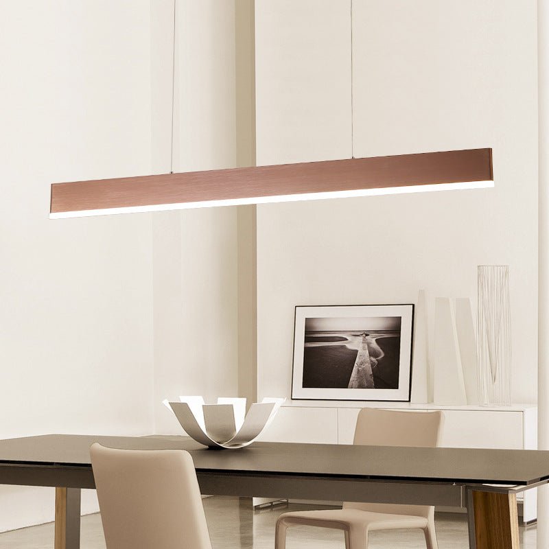 Modern Linear LED Pendant Light Aluminum Minimalist Hanging Fixture for Kitchen Island and Dining Room