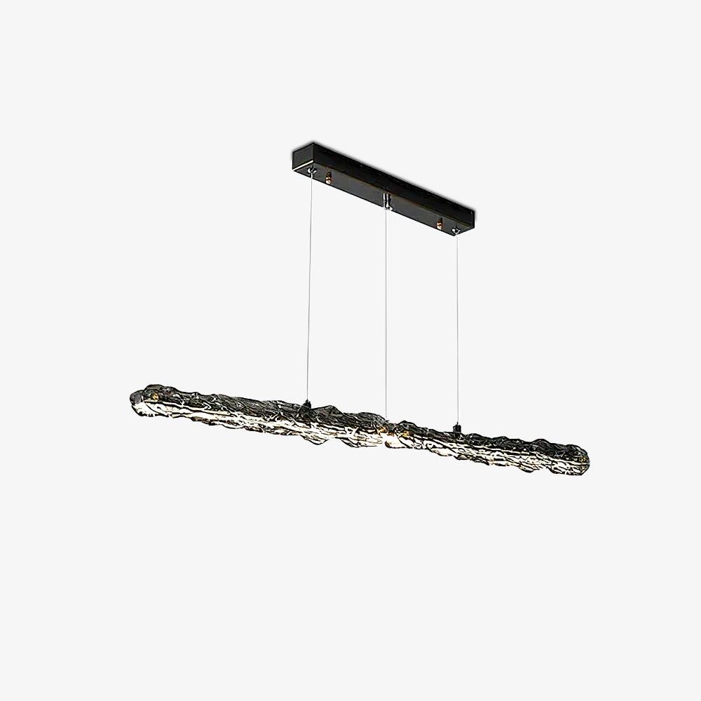 Modern Linear LED Pendant Light Brass and Glass Minimalist Chandelier Lighting