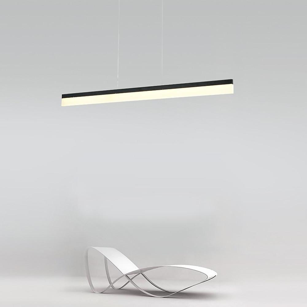 Modern Linear LED Pendant Light for Kitchen Island Aluminum Acrylic Hanging Lamp for Dining Room