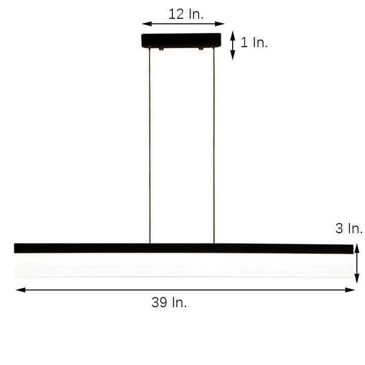 Modern Linear LED Pendant Light for Kitchen Island Aluminum Acrylic Hanging Lamp for Dining Room