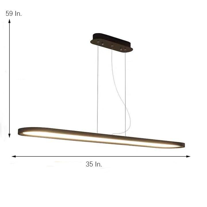 Modern Linear LED Pendant Light Minimalist Geometric Strip Chandelier for Dining Room