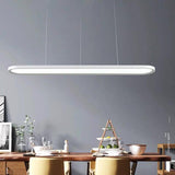 Modern Linear LED Pendant Light Minimalist Geometric Strip Chandelier for Dining Room