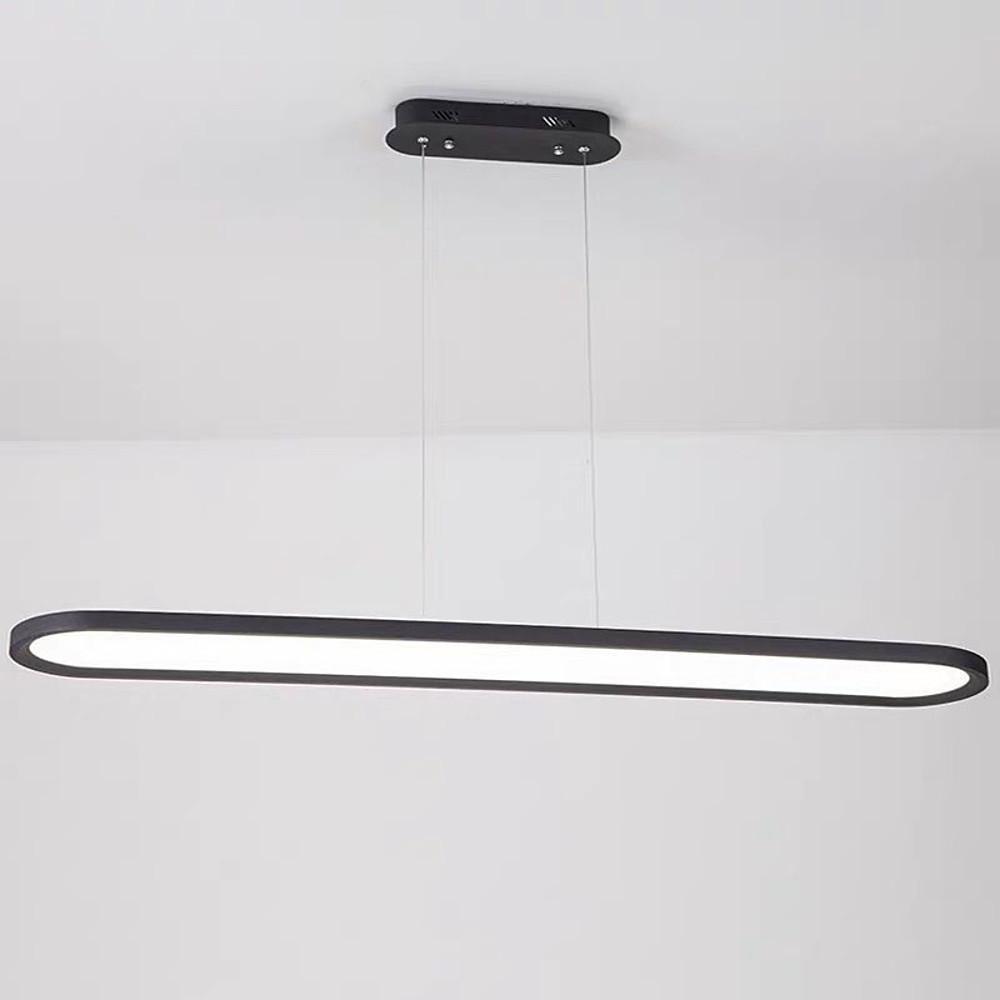 Modern Linear LED Pendant Light Minimalist Geometric Strip Chandelier for Dining Room