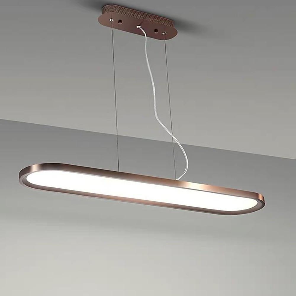Modern Linear LED Pendant Light Minimalist Geometric Strip Chandelier for Dining Room