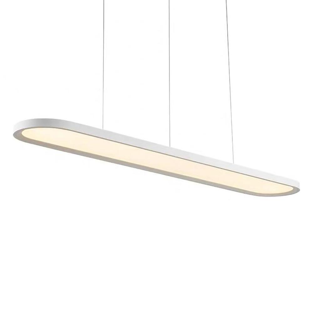 Modern Linear LED Pendant Light Minimalist Geometric Strip Chandelier for Dining Room