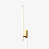 Modern Linear LED Plug In Wall Sconce Minimalist Slim Stick Lamp for Living Room