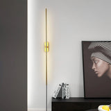 Modern Linear LED Plug In Wall Sconce Minimalist Slim Stick Lamp for Living Room
