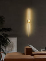 Modern Linear LED Plug In Wall Sconce Minimalist Slim Stick Lamp for Living Room