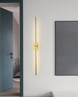 Modern Linear LED Plug In Wall Sconce Minimalist Slim Stick Lamp for Living Room