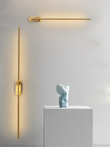 Modern Linear LED Plug In Wall Sconce Minimalist Slim Stick Lamp for Living Room