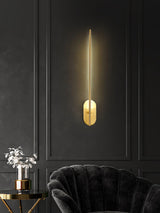 Modern Linear LED Plug In Wall Sconce Minimalist Slim Stick Lamp for Living Room