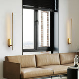 Modern Linear LED Plug In Wall Sconce Minimalist Slim Stick Lamp for Living Room