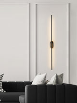 Modern Linear LED Plug In Wall Sconce Minimalist Slim Stick Lamp for Living Room