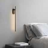 Modern Linear LED Plug In Wall Sconce Minimalist Slim Stick Lamp for Living Room